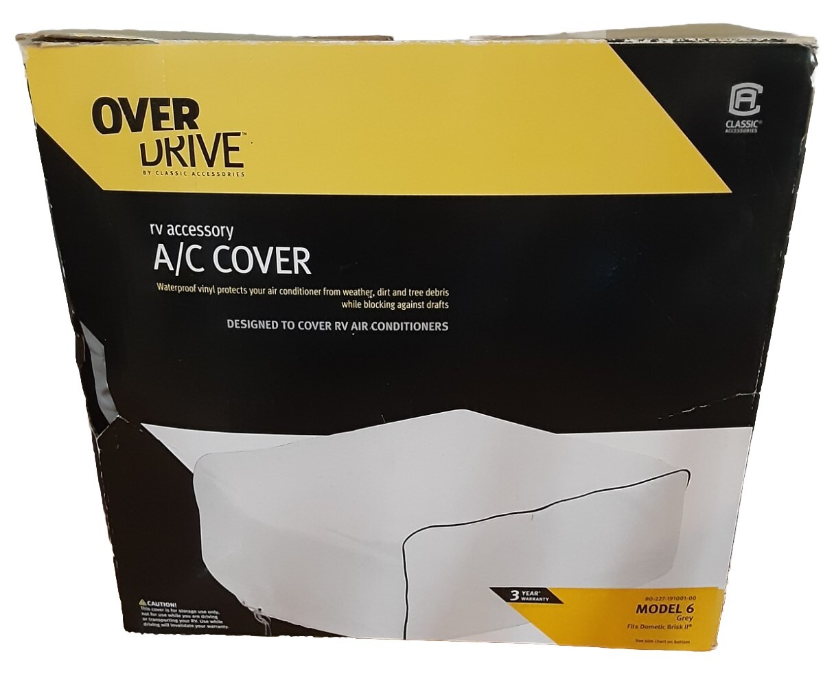 Overdrive Classic RV Accessory 80-227-191001-00 Grey Air Conditioner Cover