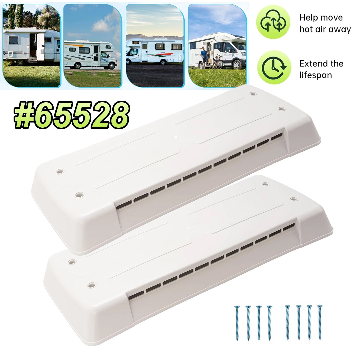 2XRV Trailer Camper Refrigerator Vent Cover For Dometic Refrigerator Vent #65528