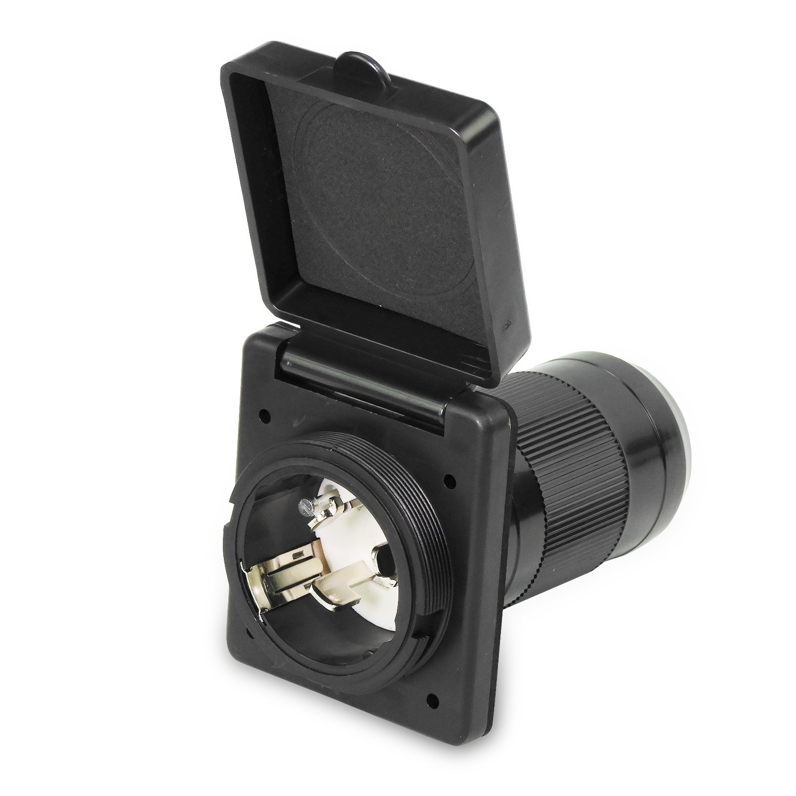 Leisure RV 125/250V 50 AMP Power Plug Twist Lock Inlet with 3 Stainless S… New