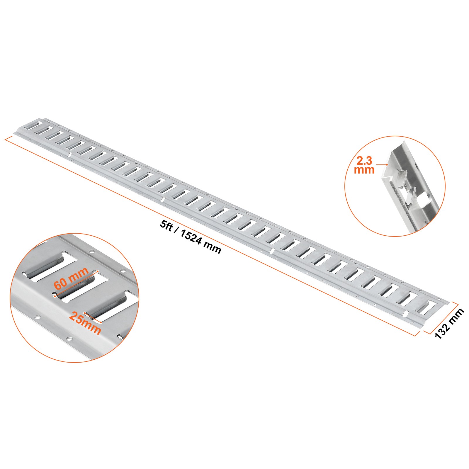VEVOR E Track Tie Down Rail Kit 24PCS 5′ E Track Rails Enclosed Cargo Trailer