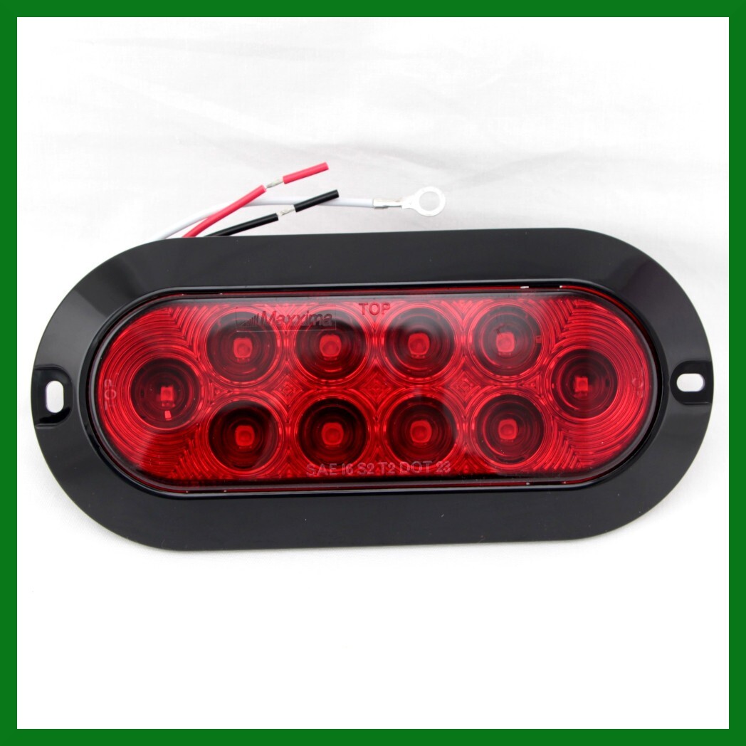 Red 6″ Oval Stop Turn Tail STT Light 10 LED Surface Mount -M63320R
