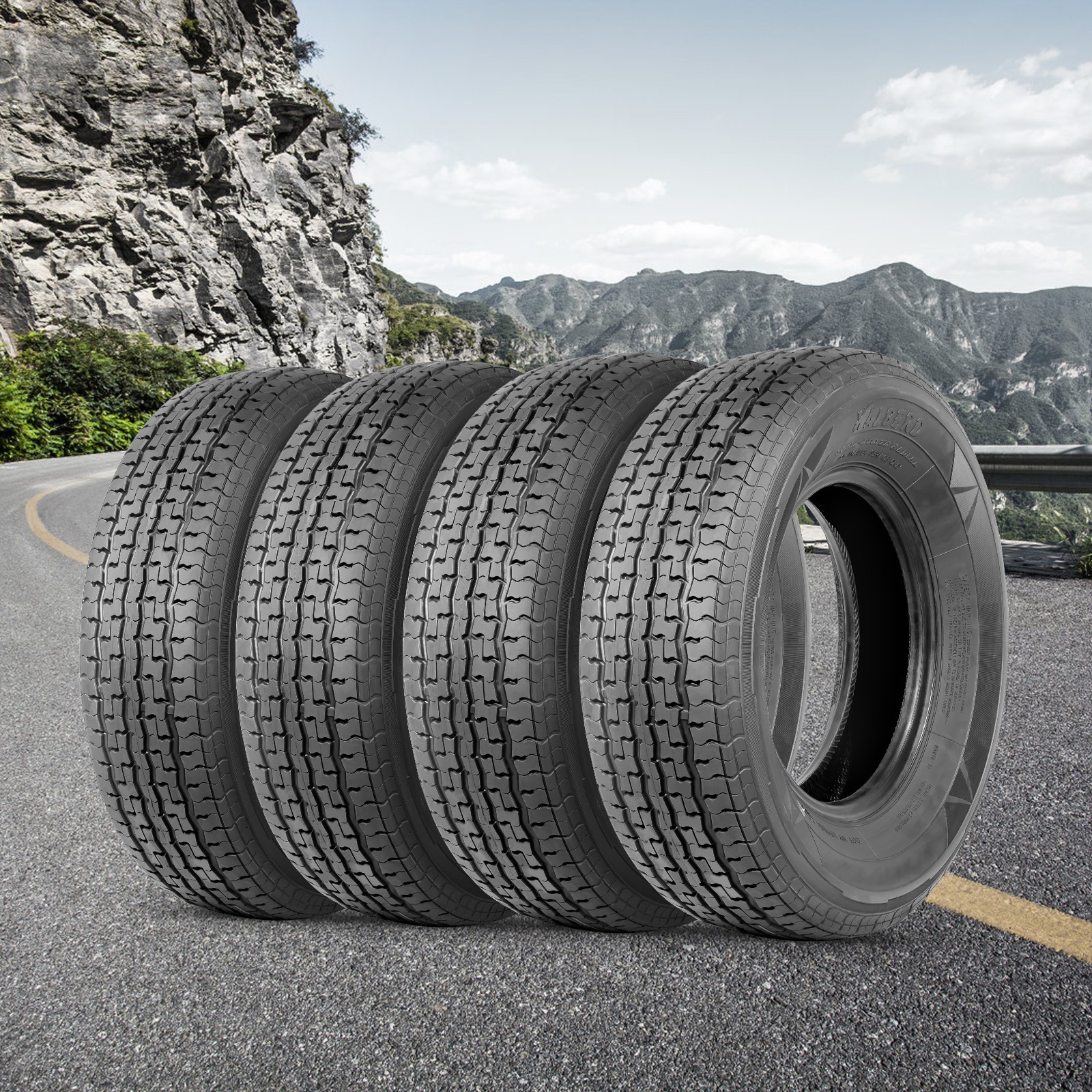 Set 4 ST205/75R14 Trailer Tires Radial 205 75 14 8 Ply Load Range D All Season