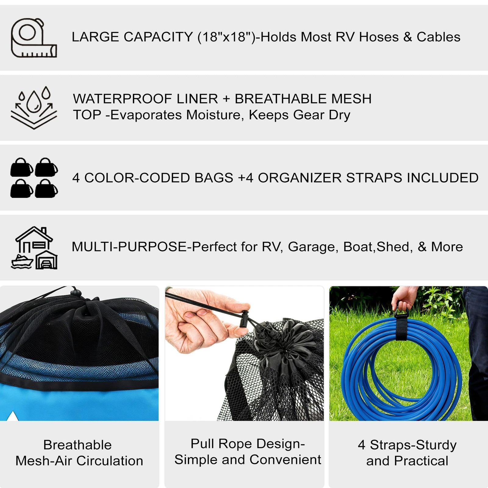 Rv Storage Bag 4 Packs Rv Sewer Hose Storage Rv Hose Storage Sewer Hose Bagstore
