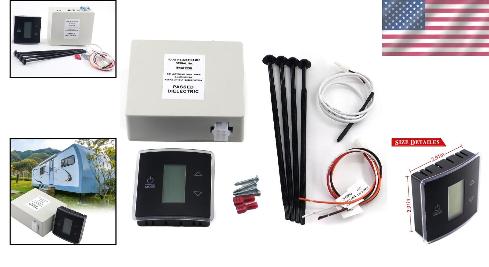 RV Wall Thermostat Relay Box Heat Cool for Dometic RV/Camper Control LCD Display
