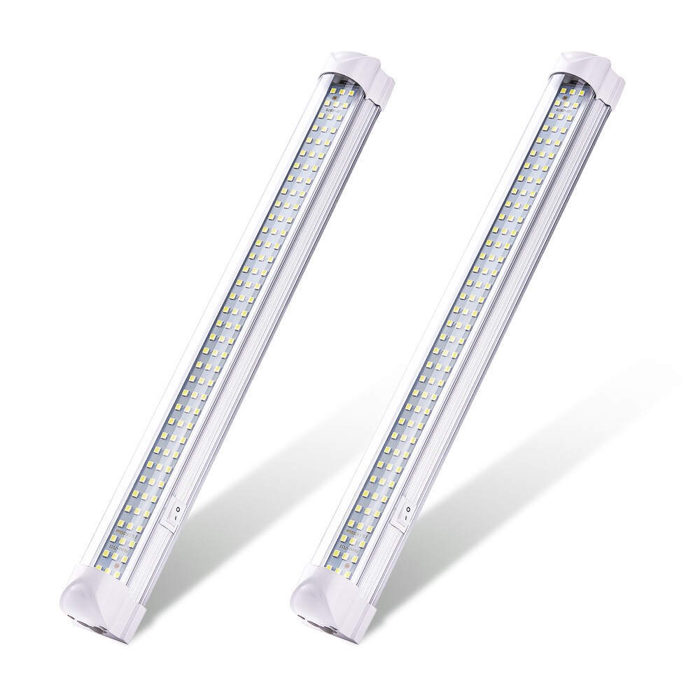2Pcs 12V Interior Light Bar 6000K White 108 LEDs Universal Light Strip RV Camper