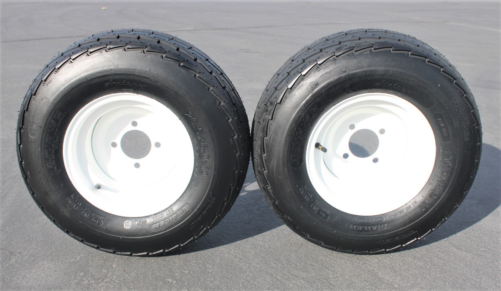 (Set of 2) 205/65-10 20.5×8.0-10 10 ply Load Range E Antego Trailer 4 Lug White