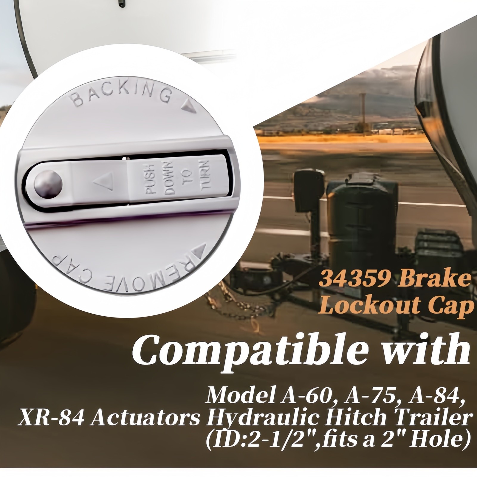 34359 Brake Lockout Cap For Model A-60, A-75, Actuators Hydraulic Hitch Trailer