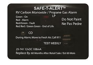 MTI Industry 25-741BL Safe-T-Alert Mini RV Dual Carbon Monoxide/Propane Alarm-BL
