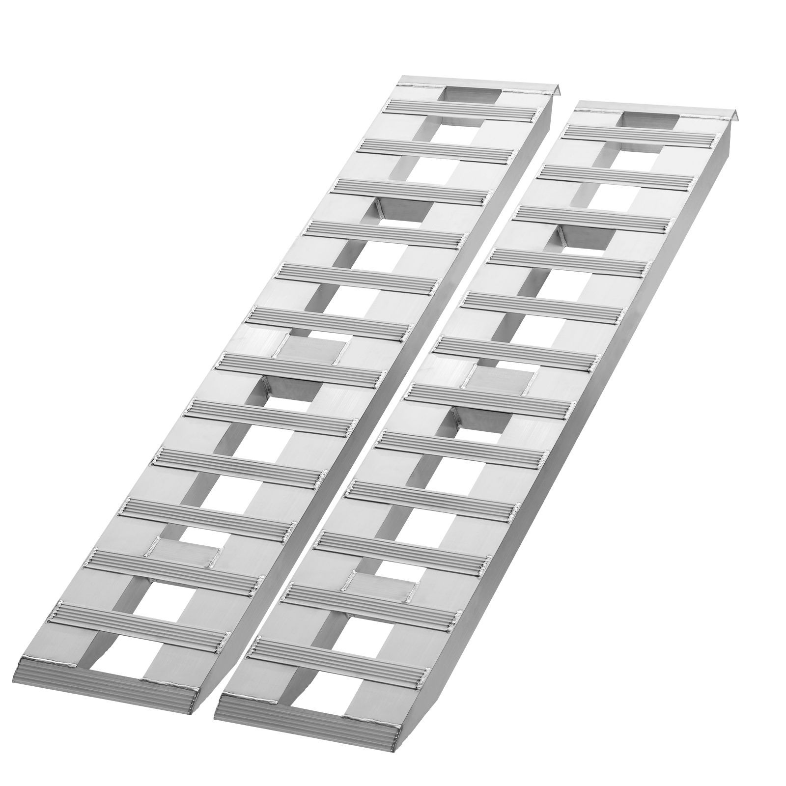 2 Pcs 72x15in Aluminum Trailer Ramps, 6000lb Load Capacity, Anti-Slip
