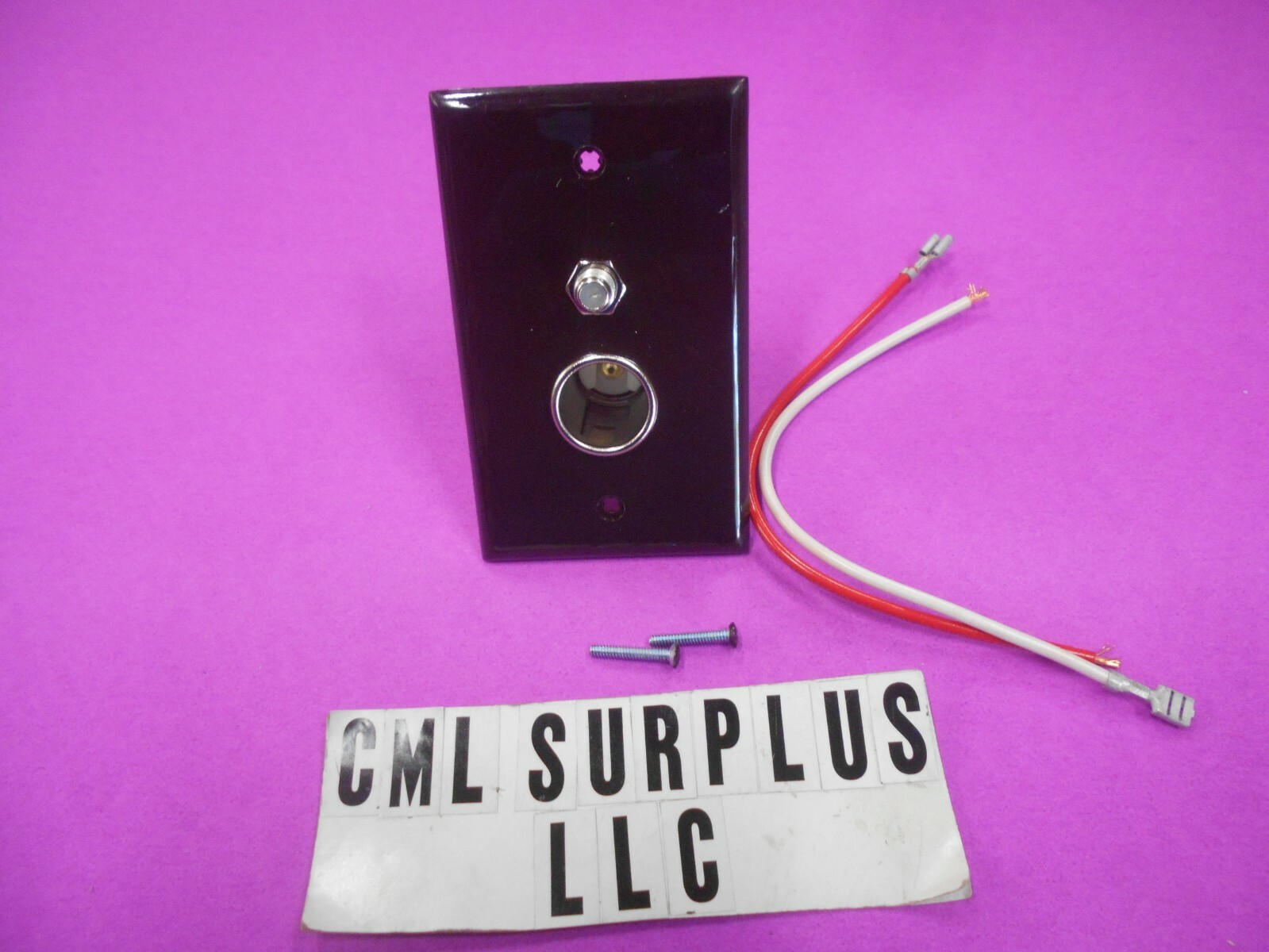 *LEVITON WALL PLATE POWER SUPPLY 12VDC ANTENNA CABLE BLACK FREE SHIPPING