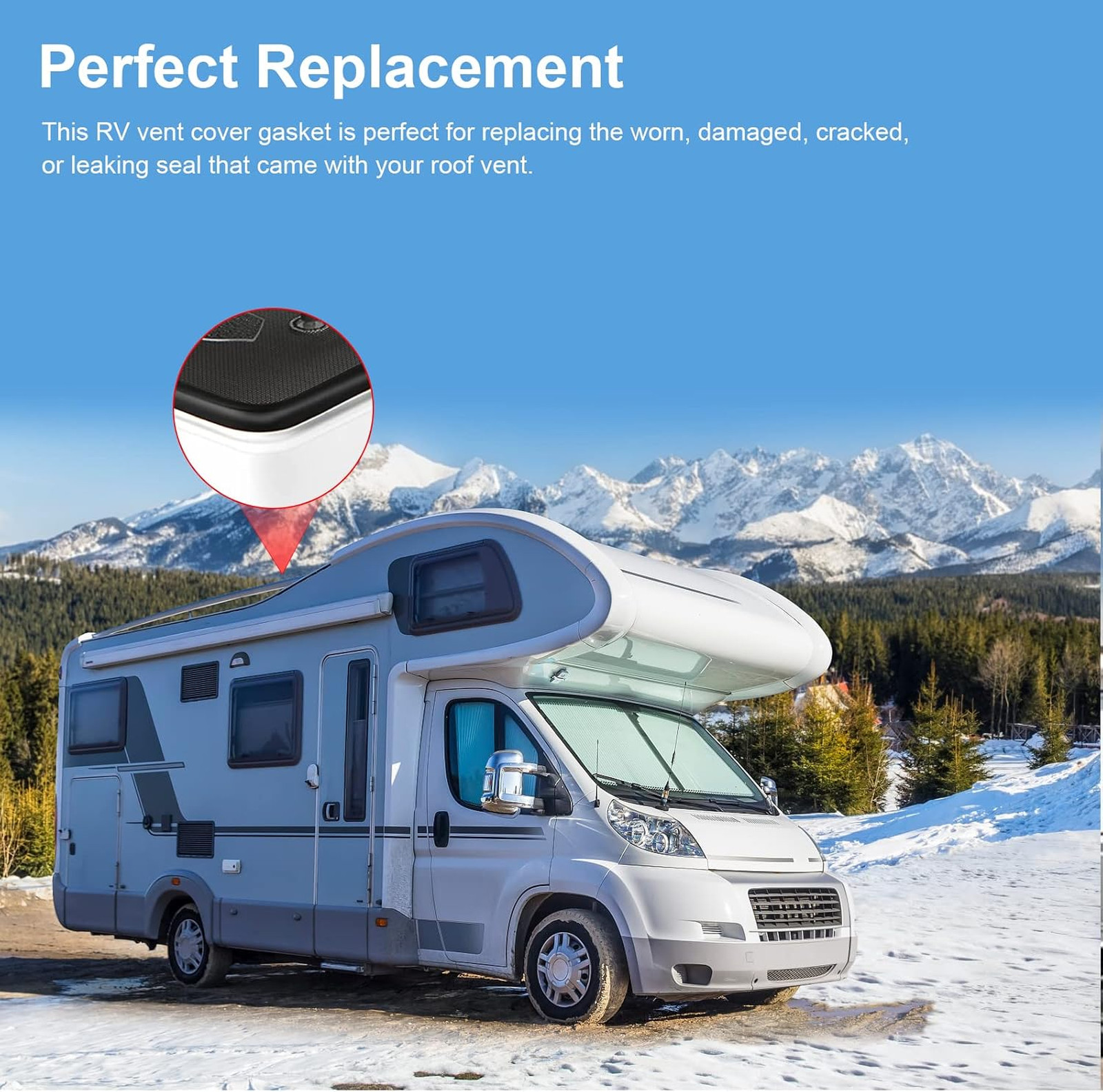 Rv Roof Vent Seal Vinyl Seal for Campervan Roof Vents Black 118 Inch