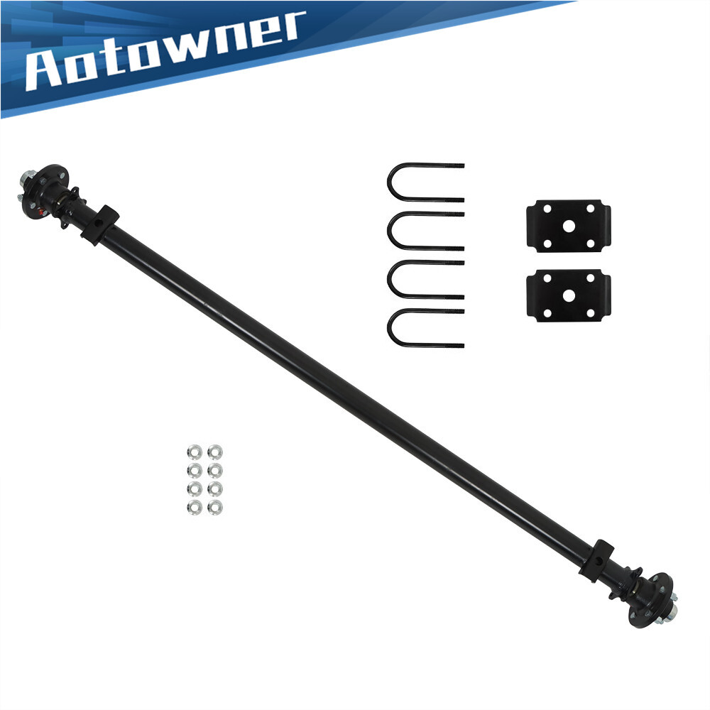 3.5K 5 on 4.5″ Trailer Axle 5 lug 73″ HF 58″ Spring Center 60″ with U-Bolt Kit