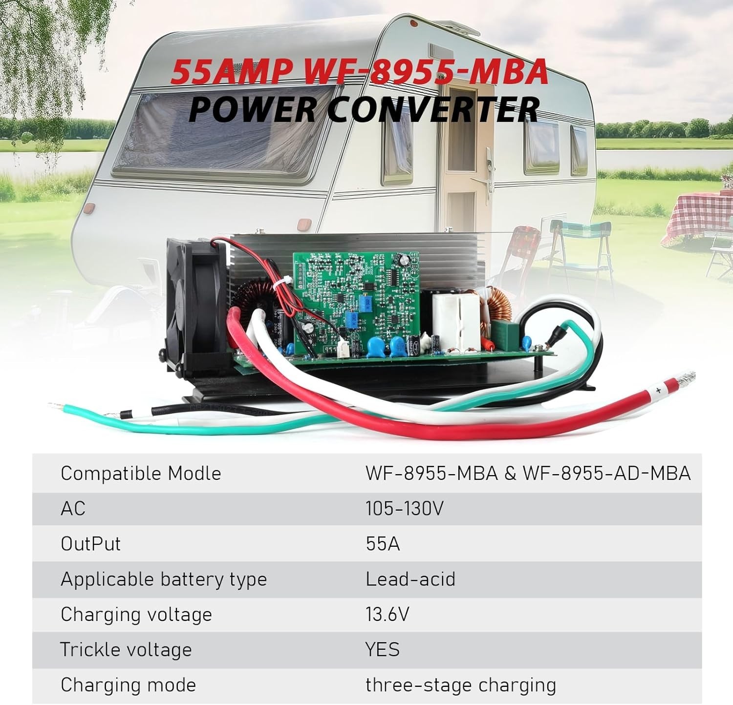Reliable WF-8955-MBA 55 Amp Power Converter with 3- & Support