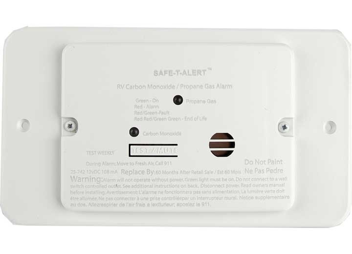 MTI Industry 25-742-WT-TR Safe-T-Alert Flush Mount Detects Both LP & CO Gas