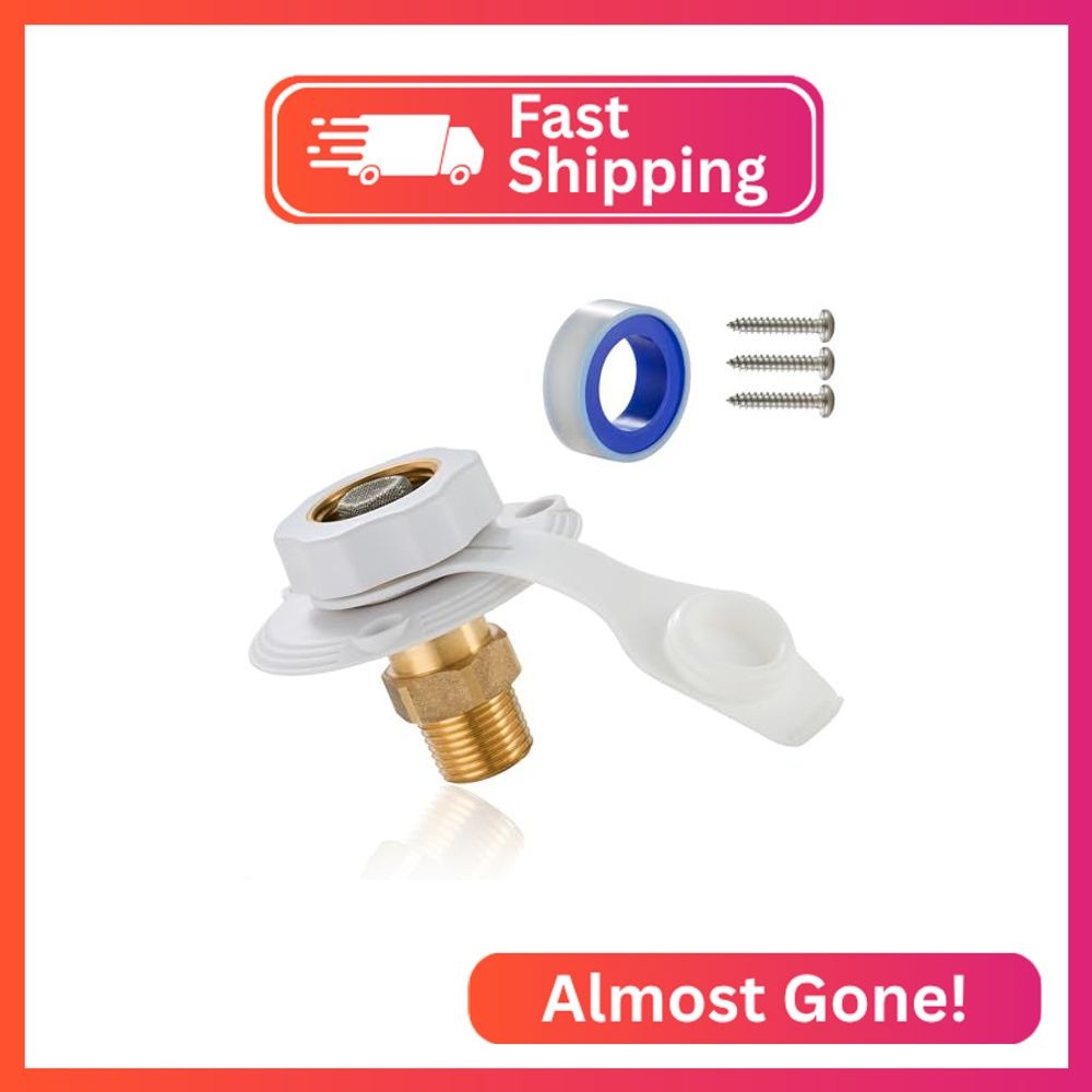 TOPSHINE RV City Water Inlet with Check Valve, RV Water Fill Inlet Replacement,