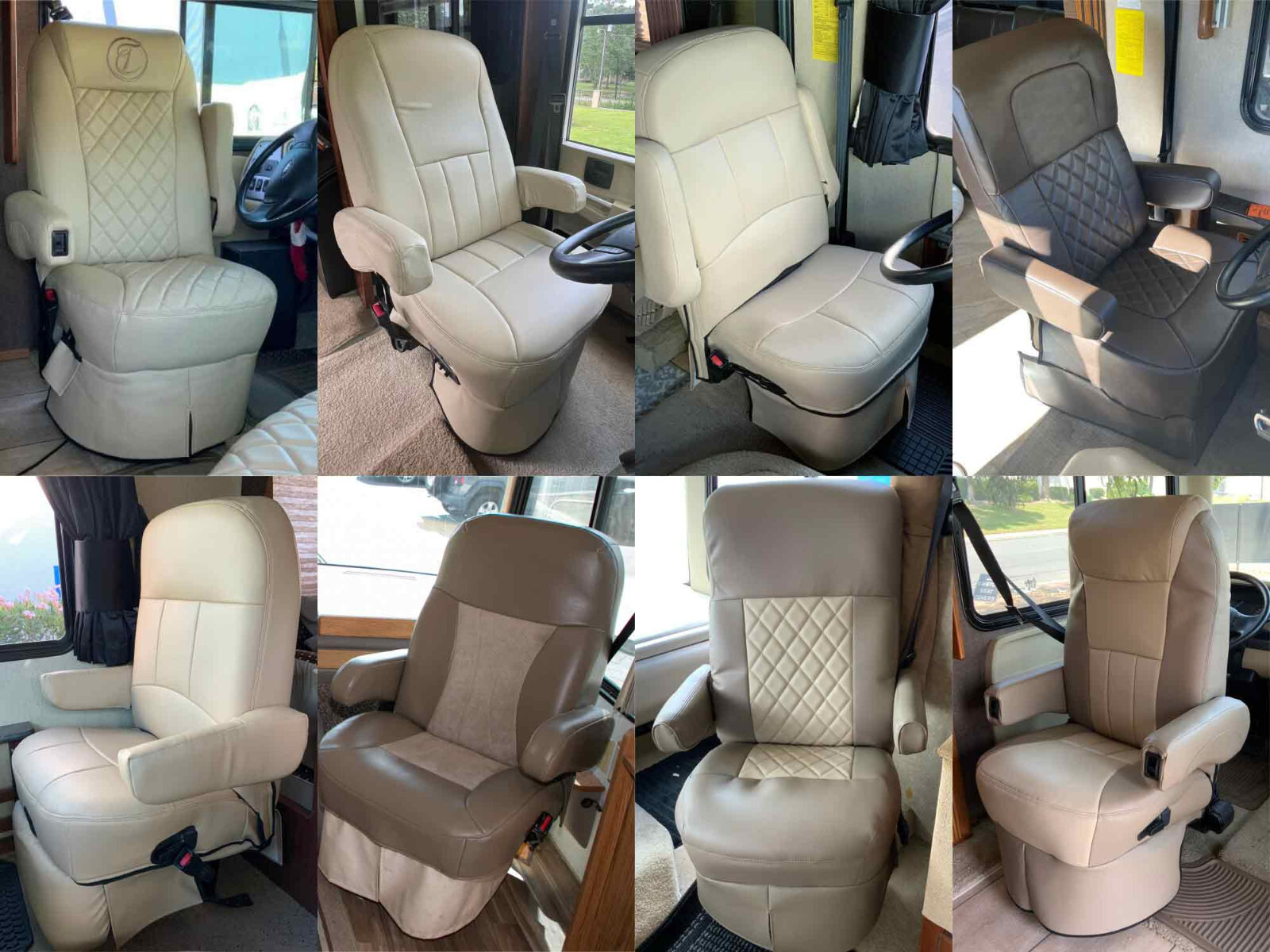 Fits 2001 2002 Winnebago Chieftain Custom made luxurious leatherette Seat covers