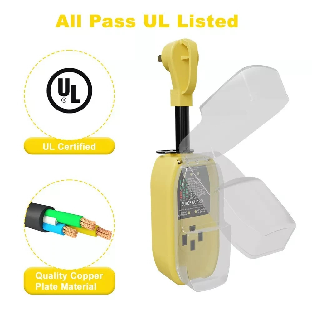 RV Surge Protector 30 Amp /RV Circuit Analyzer With LED Indicator Light USA