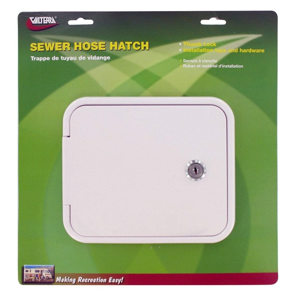 Valterra 6.5″H x 7.6″W White Rectangular Sewer Hose Hatch