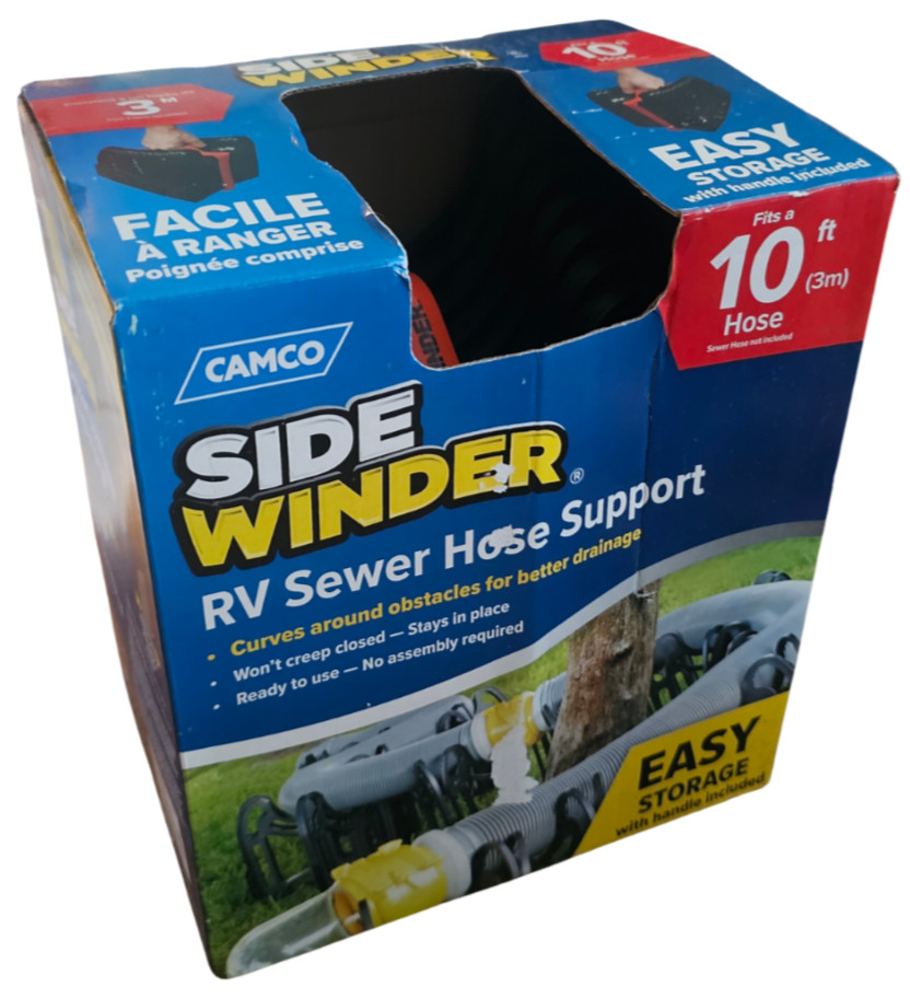 Sidewinder 10-Ft Camper / RV Sewer Hose Support – Flexible Telescoping Design