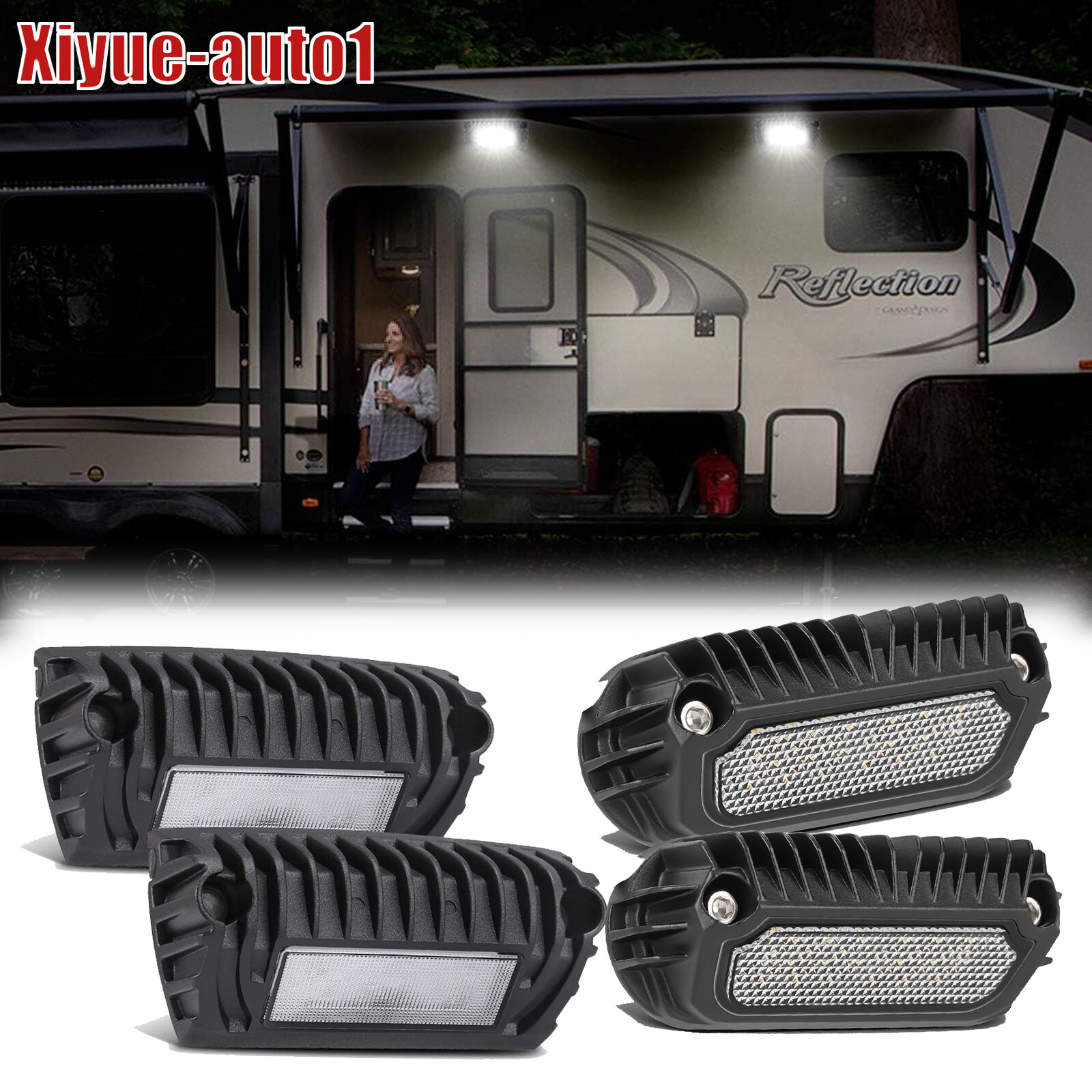 1/2x RV LED Awning Porch Lights Boat Trailer Home Yard Exterior Lamp Fixture 12V