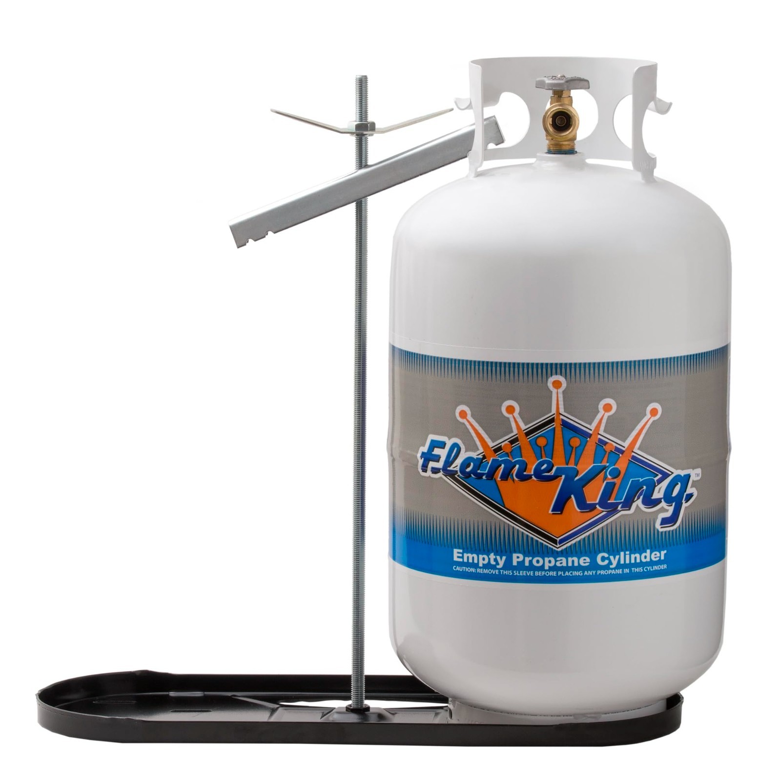 Flame King Dual RV Propane Tank Rack Holder for 30lb Cylinders KT30MNT Black