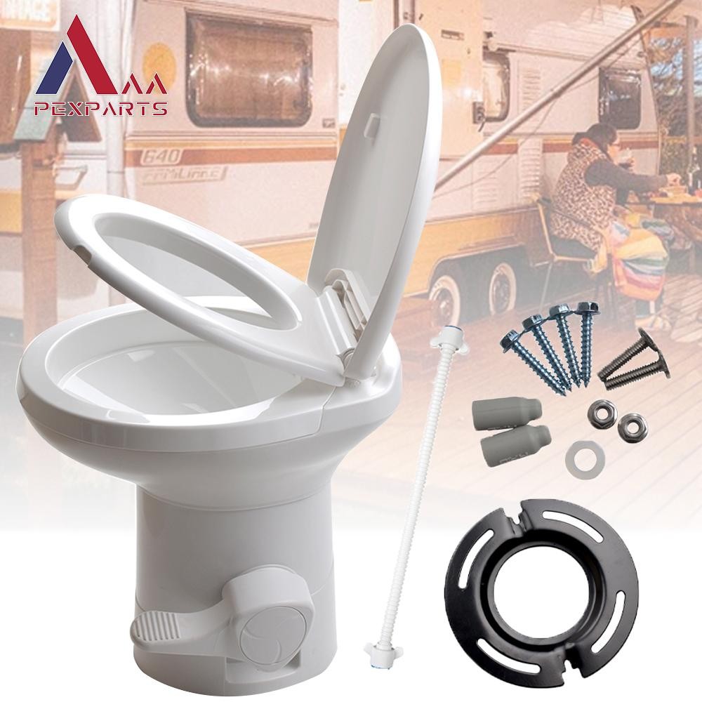 20″ Gravity Flush Toilet RV Camper Foot Pedal Home Caravan Travel Camping