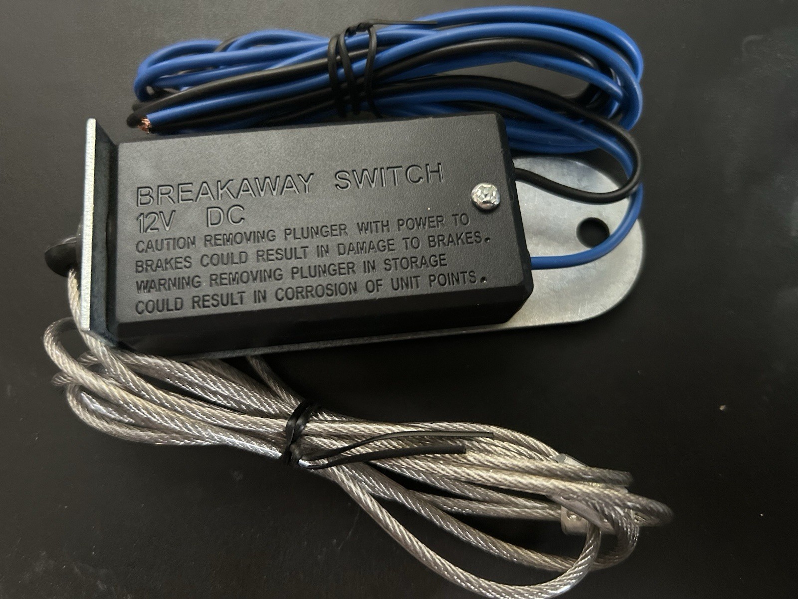 Trailer Break Away Switch 4′ Cable Lanyard Plastic Pin Electric Brake Break Away