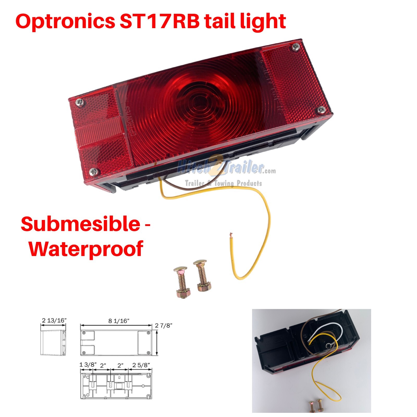 Optronics Submersible Combination Trailer Tail Light stud mount ST17RB Drivers