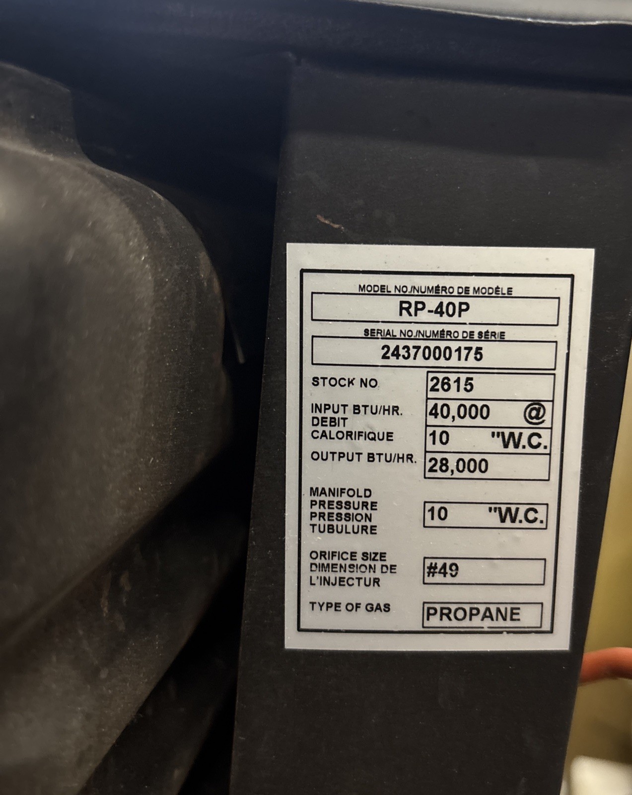 *UNTESTED* Suburban RP-40P 40,000 BTU/h RV Replacement Core for Suburban Furnace