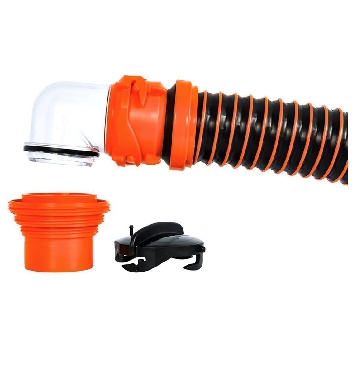 Camco RhinoEXTREME 20′ Sewer Hose Kit w/4 In 1 Elbow Caps