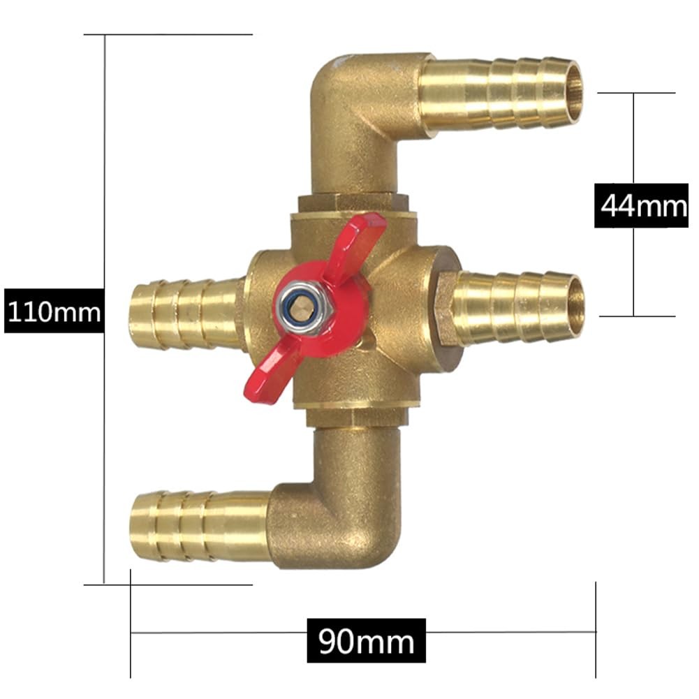 Brass 4 Way Water Control Valve 5/8 Inch Barb Manual Heater Shut Off For