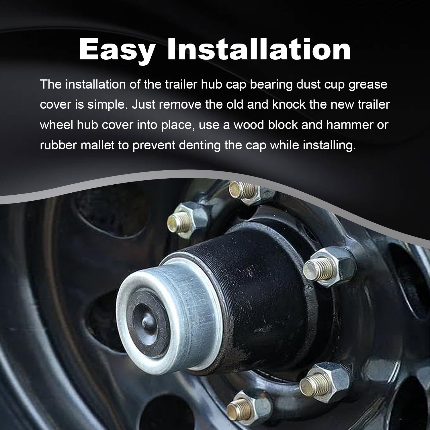 4x 2.44″ Trailer Axle Wheel Hub Bearing Dust Cap for Dexter EZ Lube 5200-6000 lb