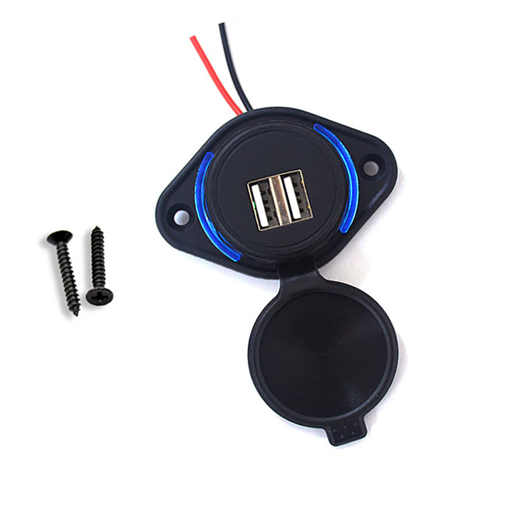 12V Dual USB LED Charger Surface Mounted Caravan Boat USB Ports For Campervan