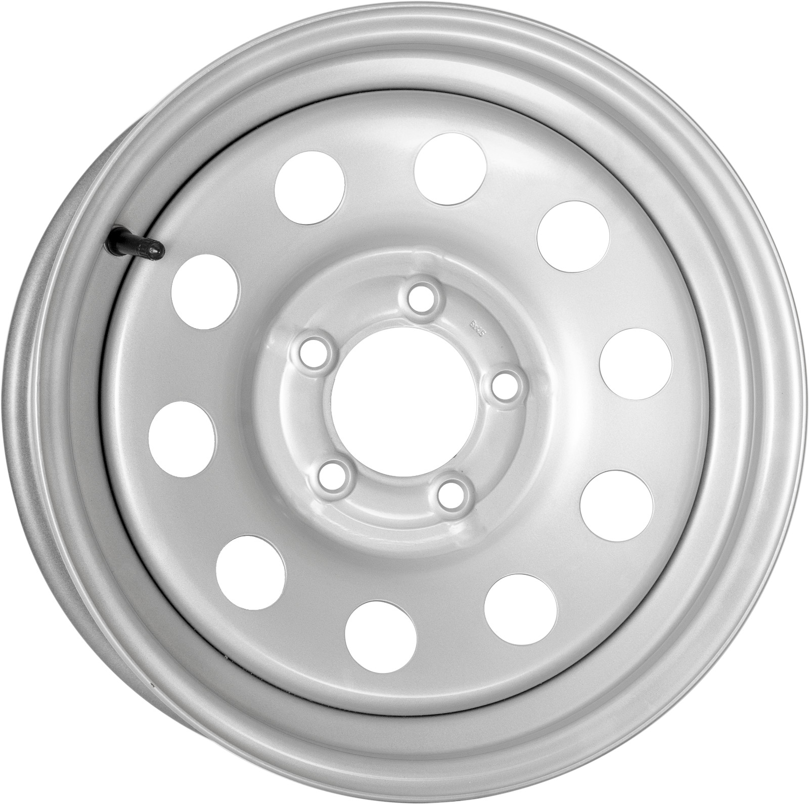 15×6 Trailer Wheel 5 lug on 4.5 Bolt Pattern Silver Mod Steel Trailer Rim