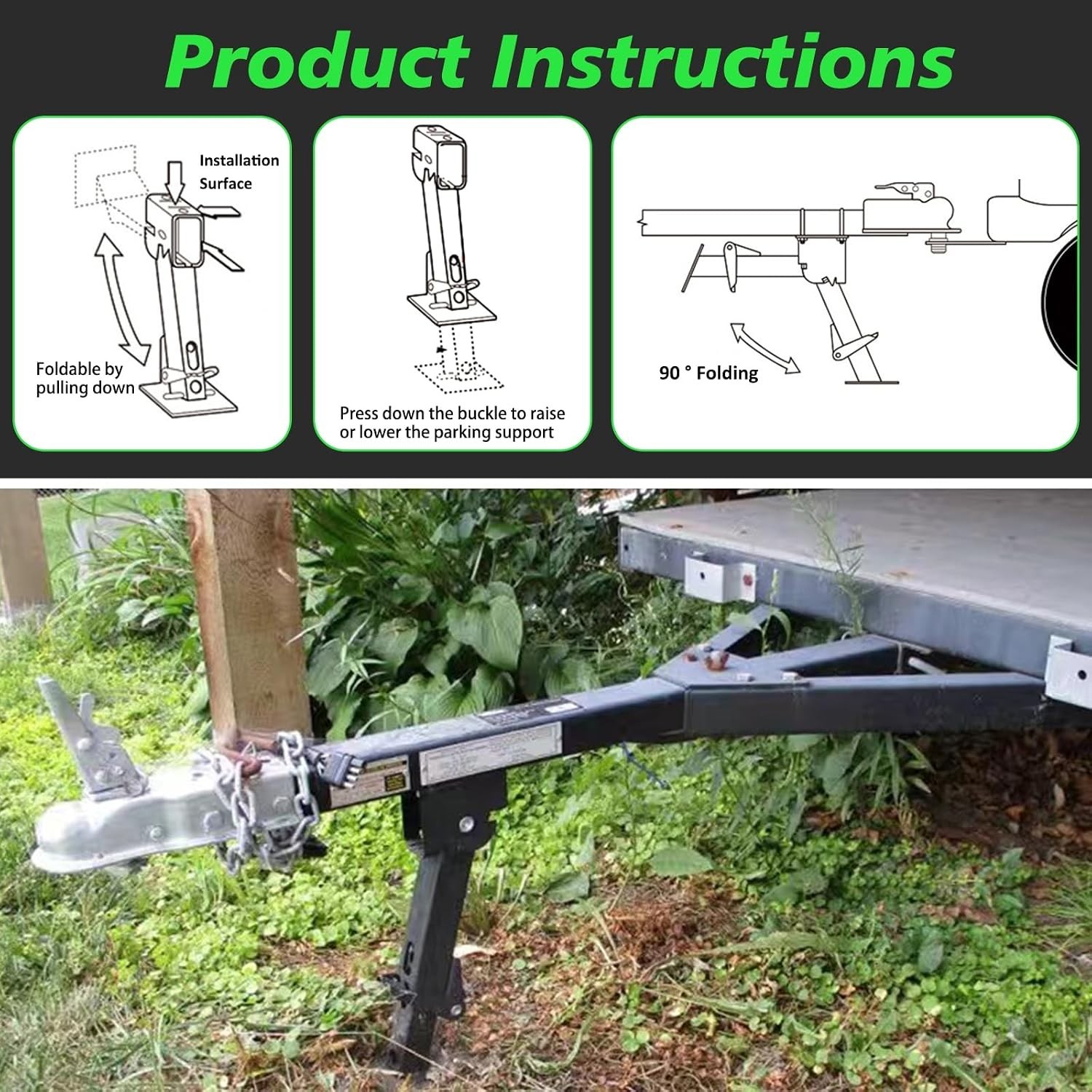 Efficient RV Stabilizer Jacks Set – 1000 lbs Each, Telescoping Design for Travel