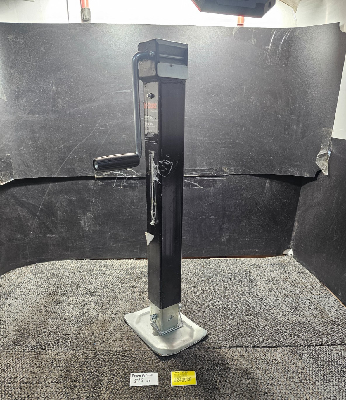 CURT Direct-Weld Square Trailer Jack w/ Side Handle 8K lbs Cap, 7K Lbs Lift Cap.
