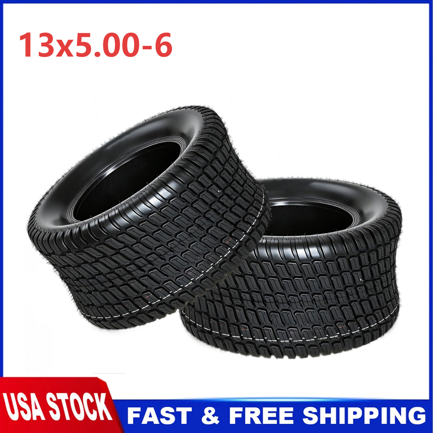 ♦️2 PCS 13×5.00-6 Lawn Mower Tires 13×5-6 13x5x6 4Ply Garden Tractor Tire Tubele