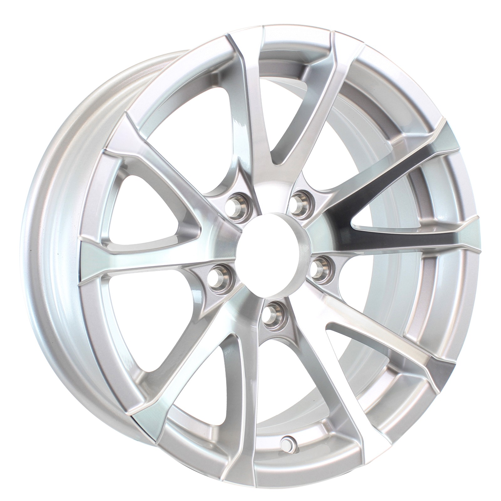 Aluminum Trailer Wheel 14X5.5 14 Inch Avalanche 5 Lug On 4.5 Inch Center Rim