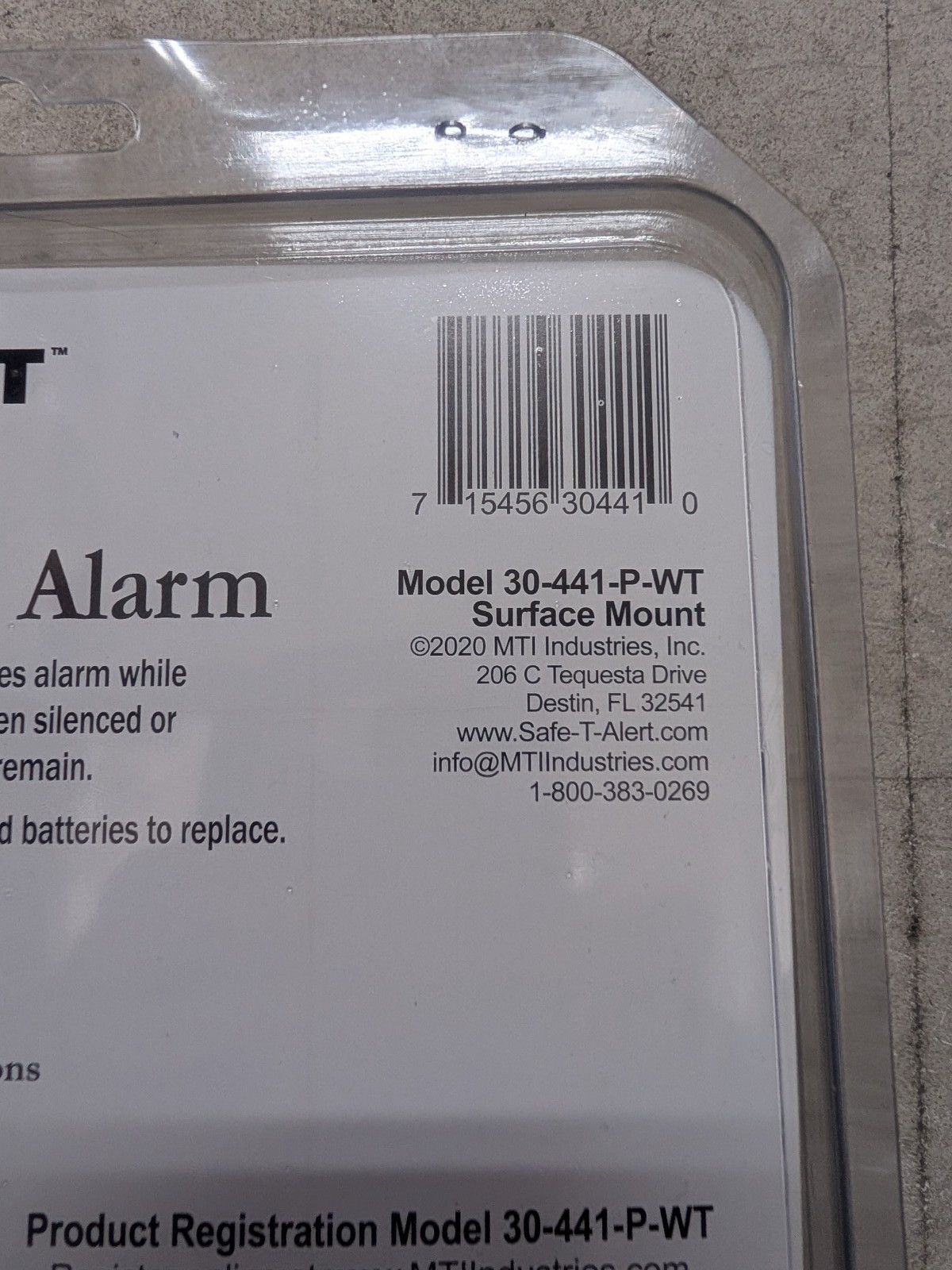 SAFE T ALERT RV PROPANE GAS ALARM 30441PWT