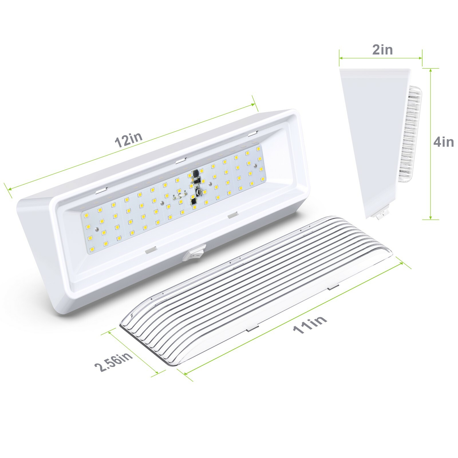 12 inch White Exterior RV LED Porch Light 650LM 12 Volt with Switch