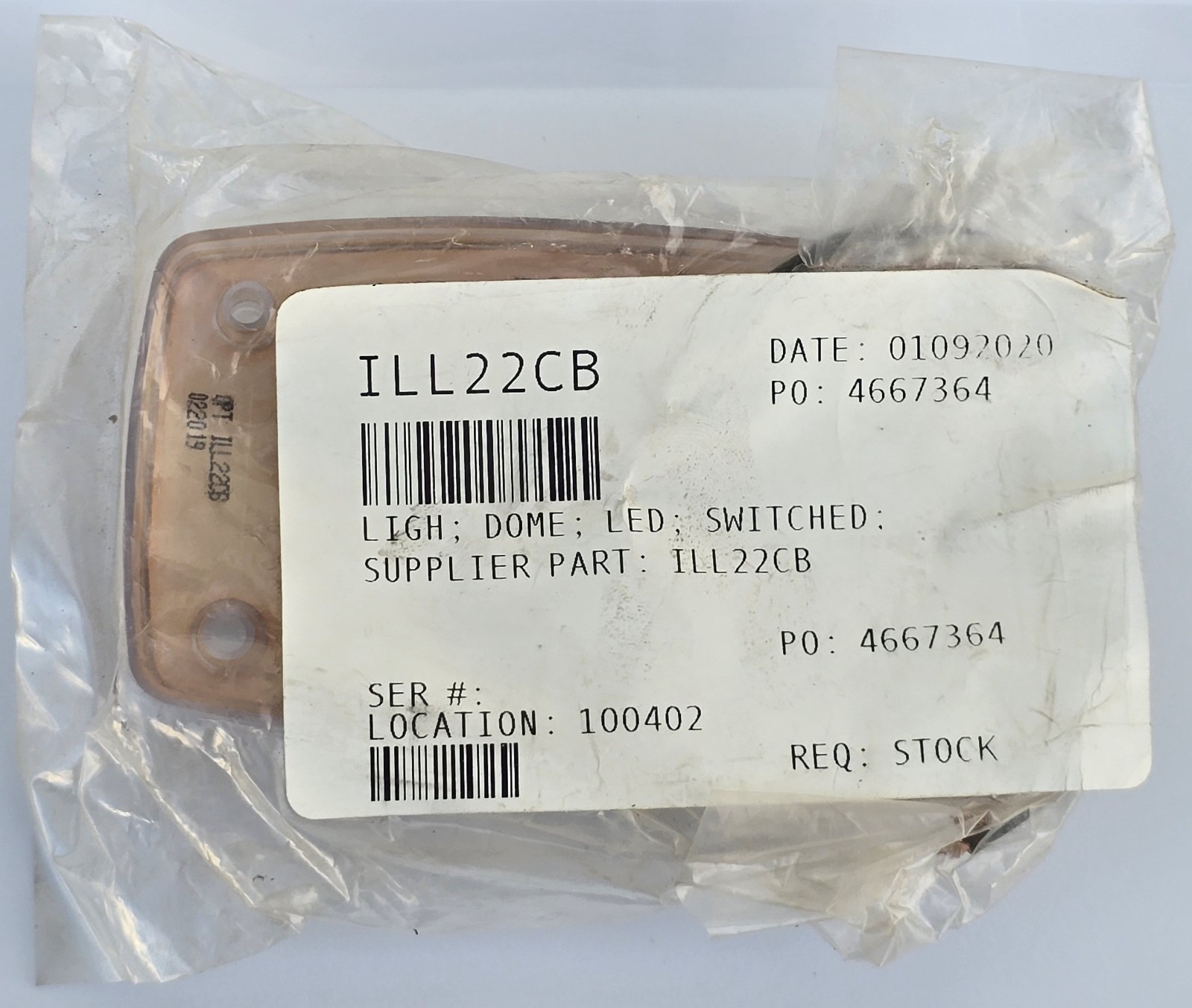 Optronics ILL22CB Interior LED Dome Light w/ On/Off Switch 12V 18 Diodes RV New