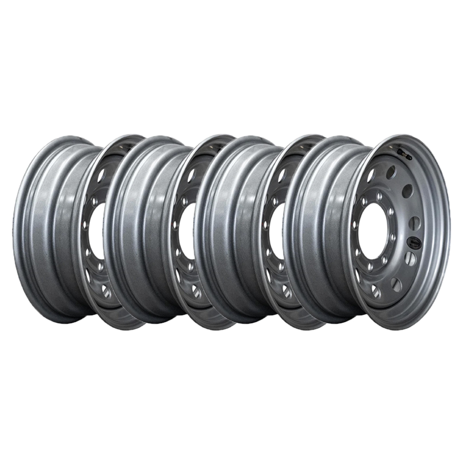 16″ x 6″ – 8 Lug Silver Mod Solid Steel Trailer Wheel – 8 x 6.5″ Single Set (4)