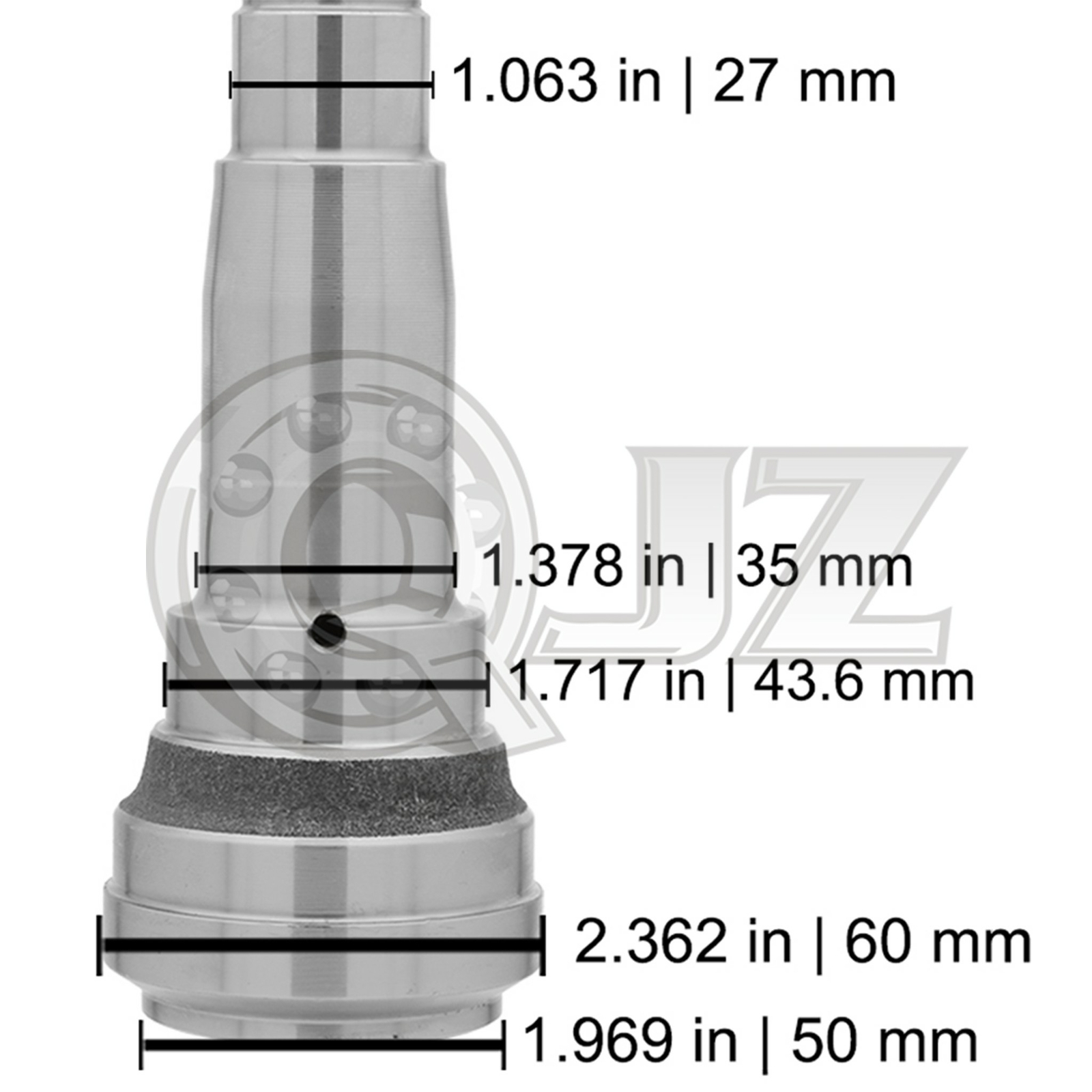 [1-Pack] 3500 lbs Straight Trailer Axle Spindle #84 2 in Bore E-Z Lube SP004