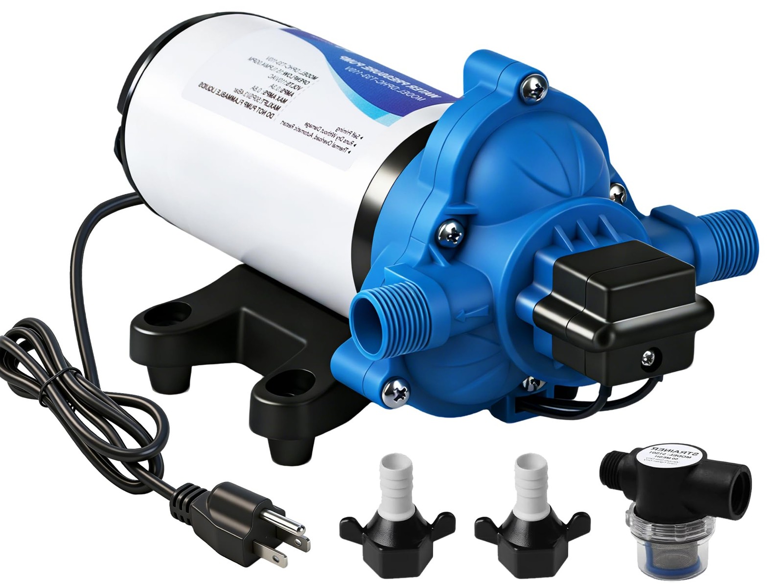 DC HOUSE 110V RV Camper Water Pressure Diaphragm 4.0GPM-50PSI-110V, Blue