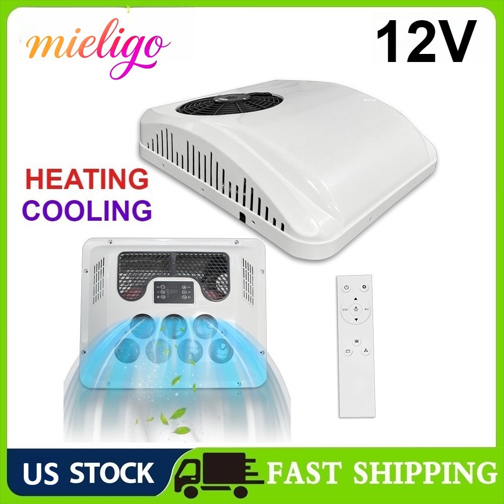 Mieligo Rooftop 12V Heat&Cool Air Conditioner Electric RV AC Unit for Caravan