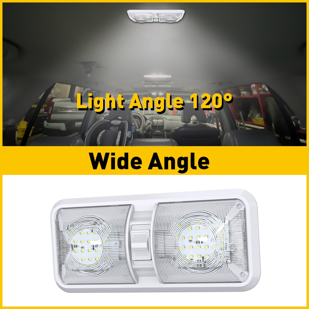 RV 12v Interior Light Frosted Clear Dome Camper Trailer Waterproof Marine 48-SMD