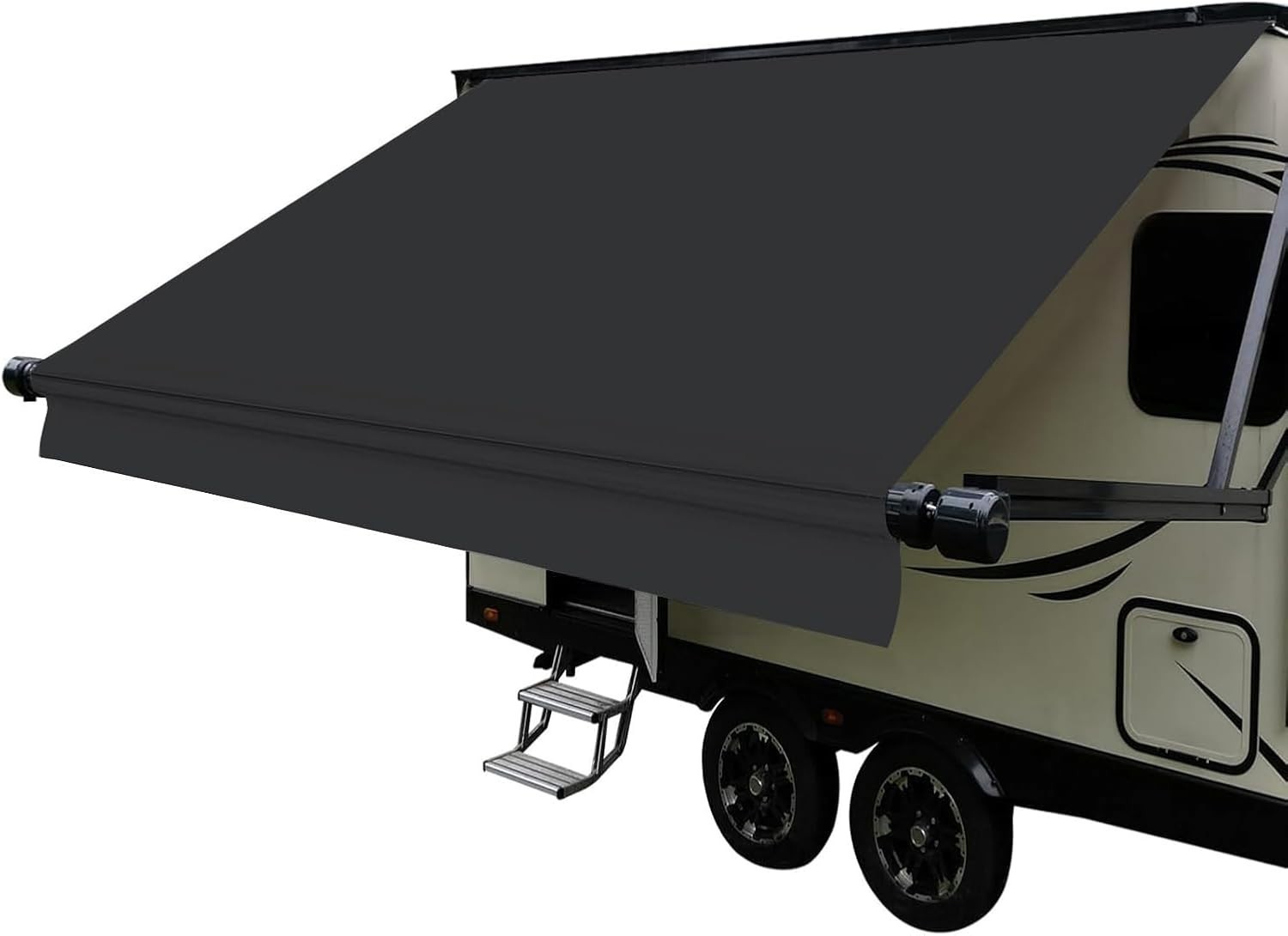 10-21FT Black or White Upgraded 18.5oz Vinyl Camper RV Awning Fabric Universal