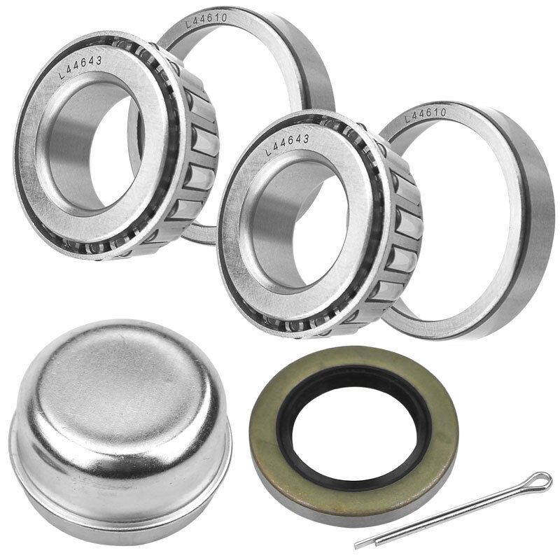 4pcs For 2000 lb Axle Trailer Hub Wheel Bearing Kit L44643 Seal 1.25” L44610