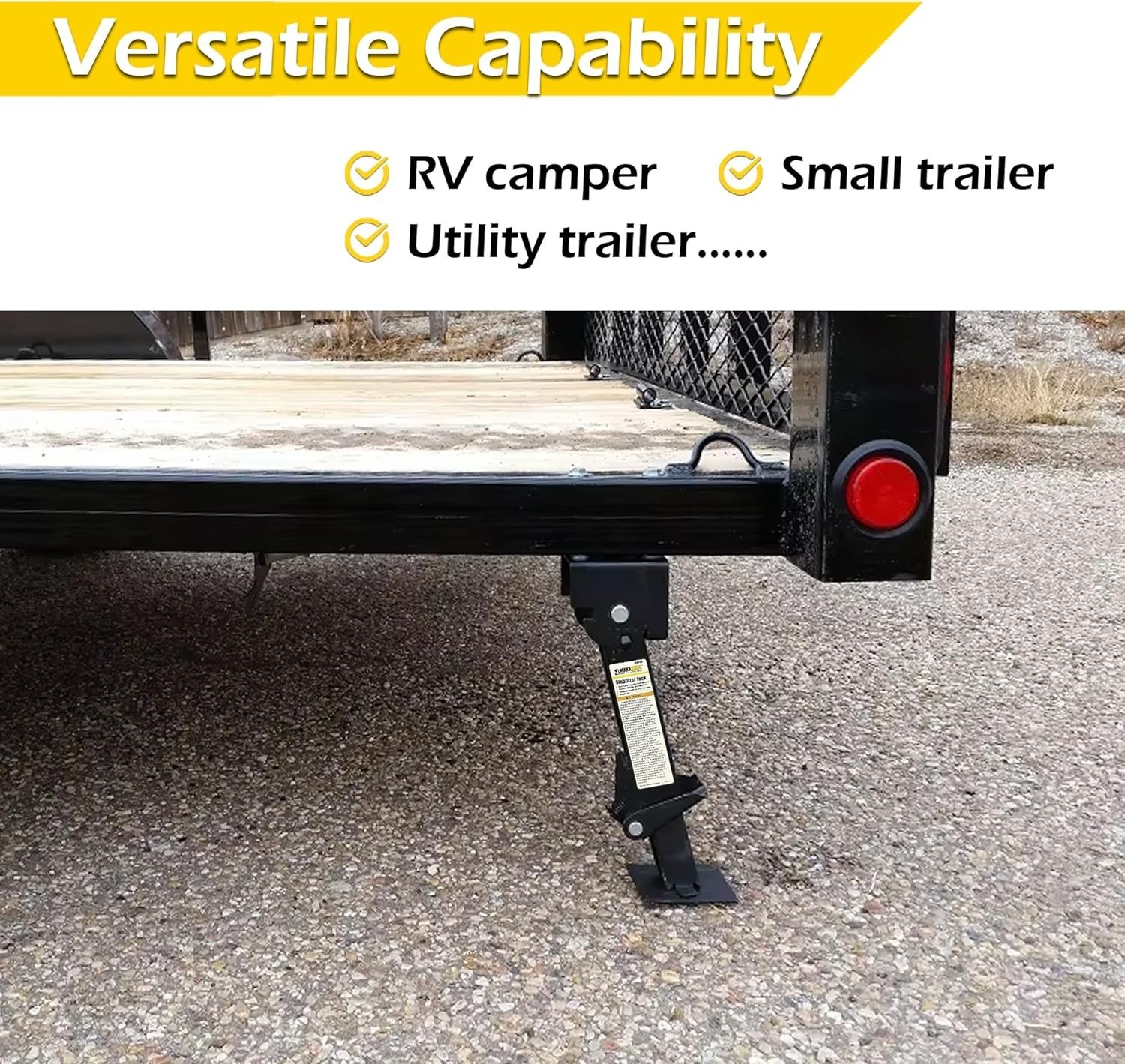 2x RV Trailer Stabilizer Jack Swing Down Camper Telescoping Jack 1000lbs 12″-18″