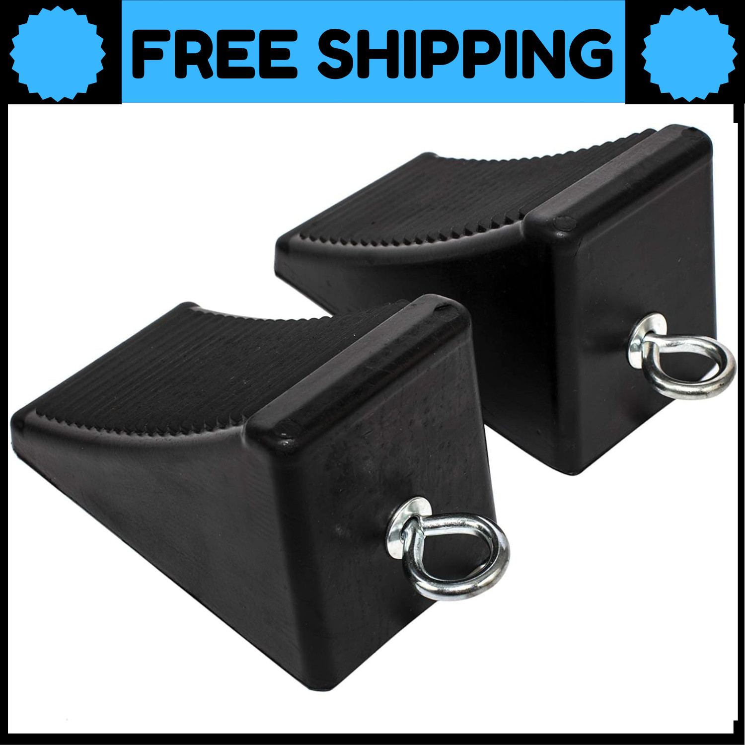 Heavy Duty Solid Rubber Wheel Chocks Truck Rv Camper Trailer Car Tire Stopper